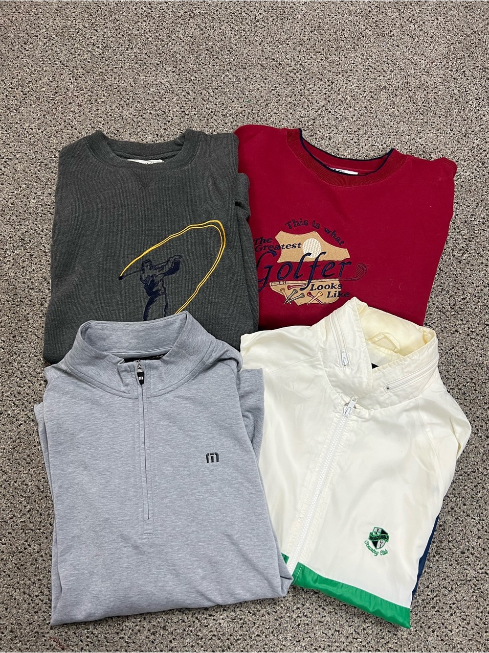 4 Vintage Golf Sweaters & Jacket - Medium